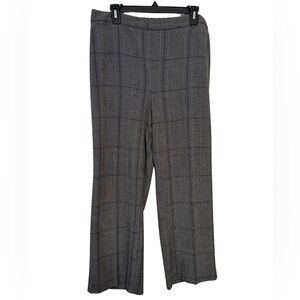 Catherines Gray Plaid Pull On Elastic Petite Pants Size OXWP 14-16WP